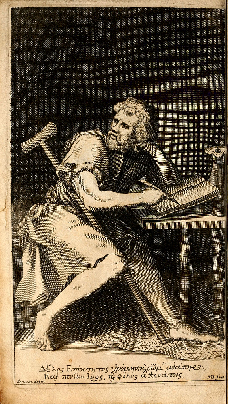 Portret imaginar al lui Epictet din AnthologiaPalatina, sursa Wikipedia.